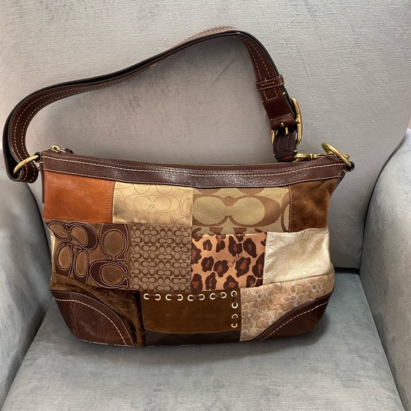 Coach Handbags - EUC Coach, beautiful leather original patchwork, design bag, 16”Wx11”Hx4”D
